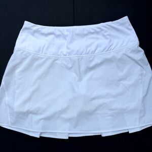 Calla Mid-rise White Athletic Skort, 15”